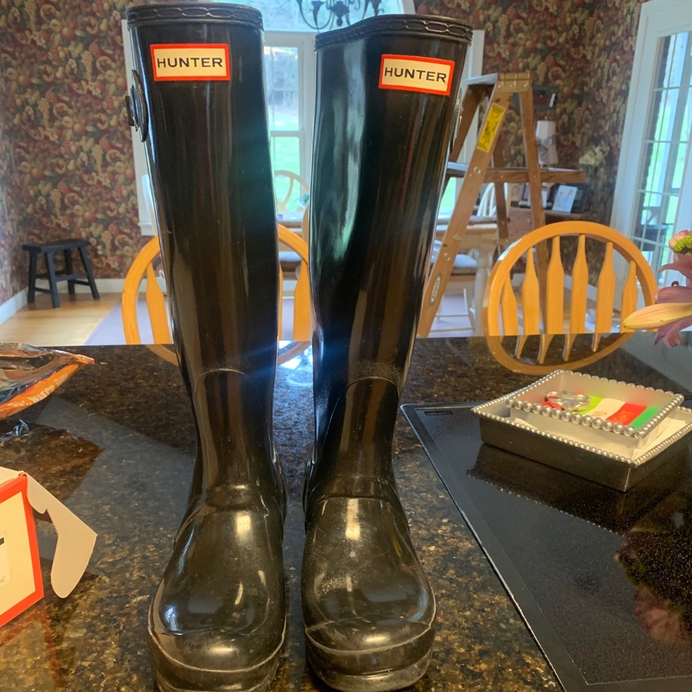 Hunter Original Tall Gloss black boots